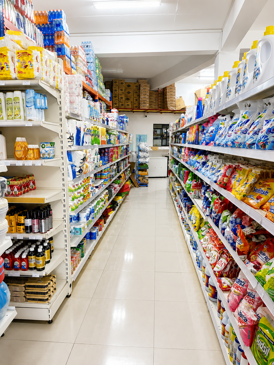 Clean shopping area inside Bar Twenty Supermarket